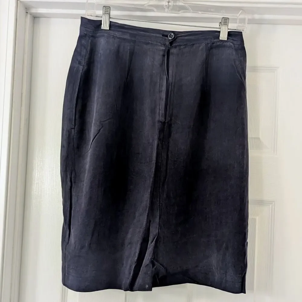 100% Silk Blue Skirt